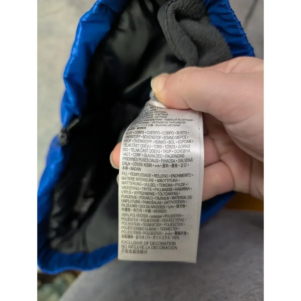 NIKE Size 3T Boys Toddler Full-Zip Puffer Jacket Winter Coat Black Blue Hooded